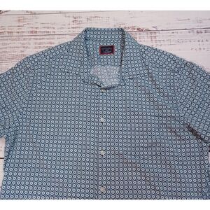 UNTUCKit Button Down Mens Large Navy Excellent Keller Slim Fit Short Sleeve